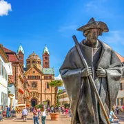 Pilgerfigur und Dom zu Speyer 