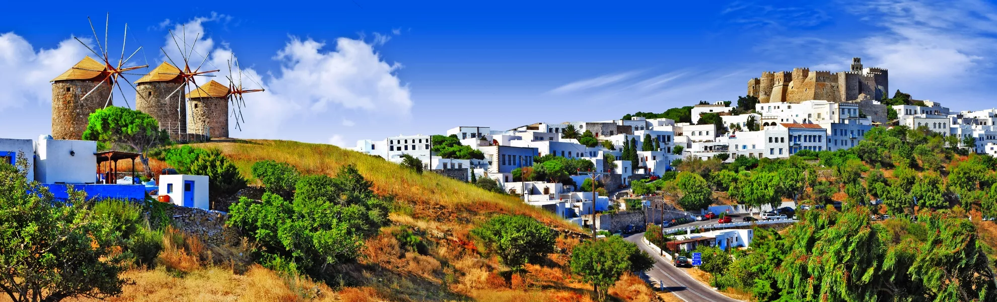 Johanneskloster und Windmühlen auf Patmos - © Freesurf - Fotolia