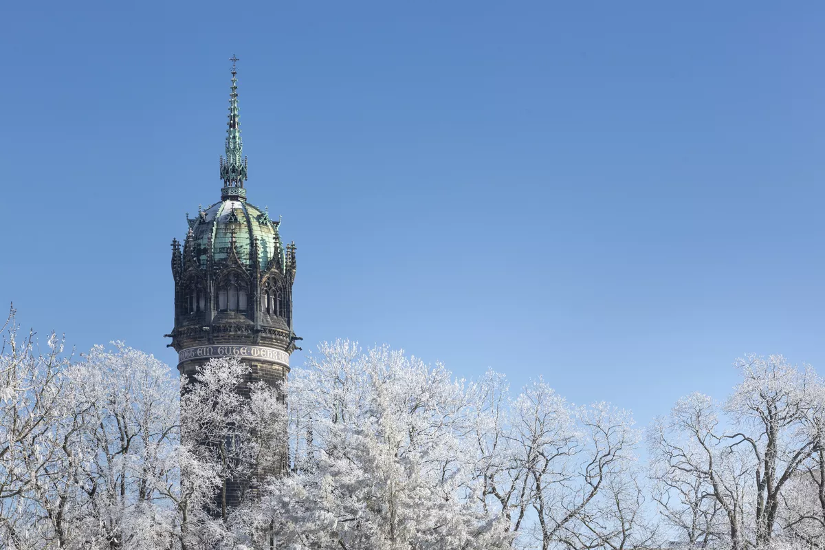 Historic Castle Church of Wittenberg in winter - © photoschmidt - stock.adobe.com