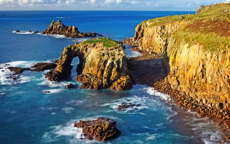 Landschaft im Land End Cornwall England