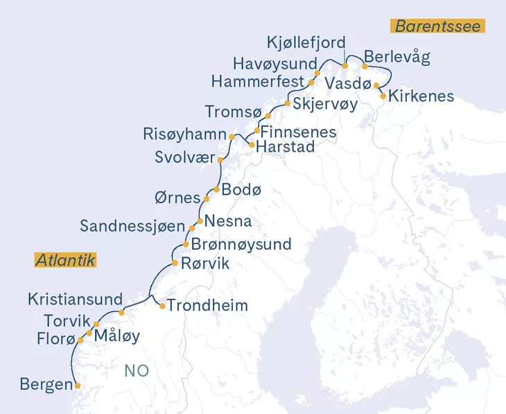 Routenplan Havila