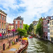 Oudegracht, der Hauptkanal in der Altstadt von Utrecht