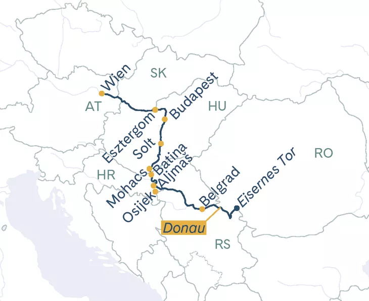 Routenplan Wien - Eisernes Tor - Wien