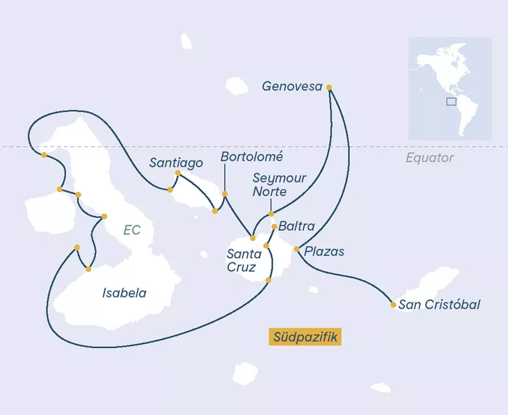 Routenplan MS Galapagos Seaman J.