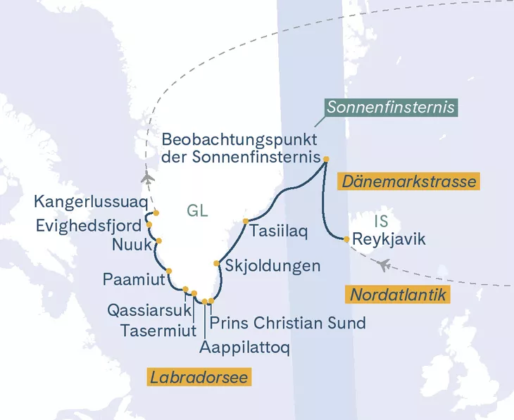 Routenplan Sonnenfinsternis