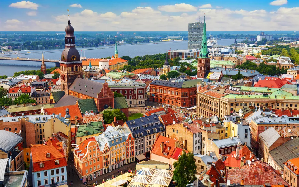 Panoramablick auf die Altstadt von Riga